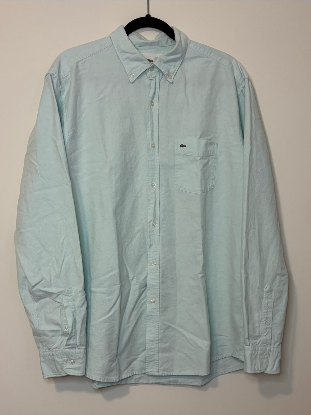 Lacoste Men Light Blue Cotton Classic Dress Button Shirt
